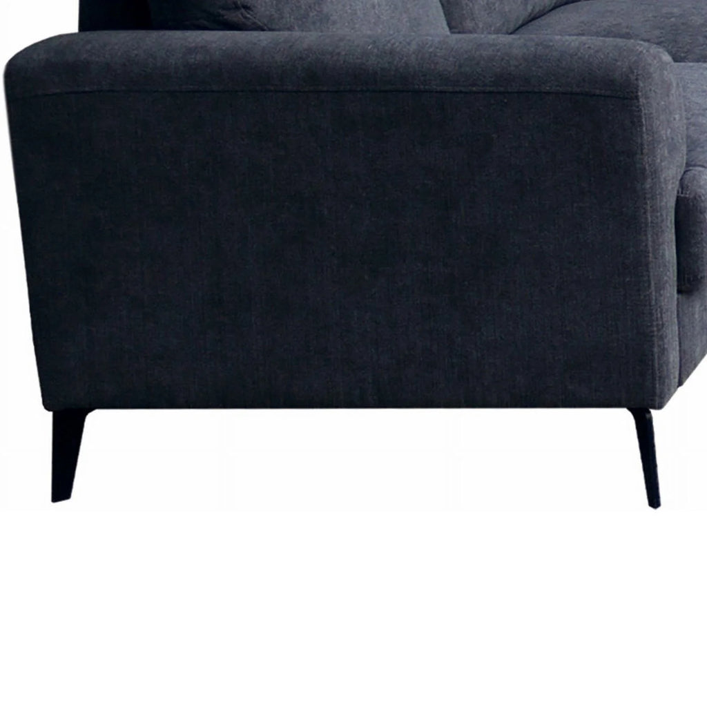 Black Chenille Sofa Loveseat Chair Living Room Set F717