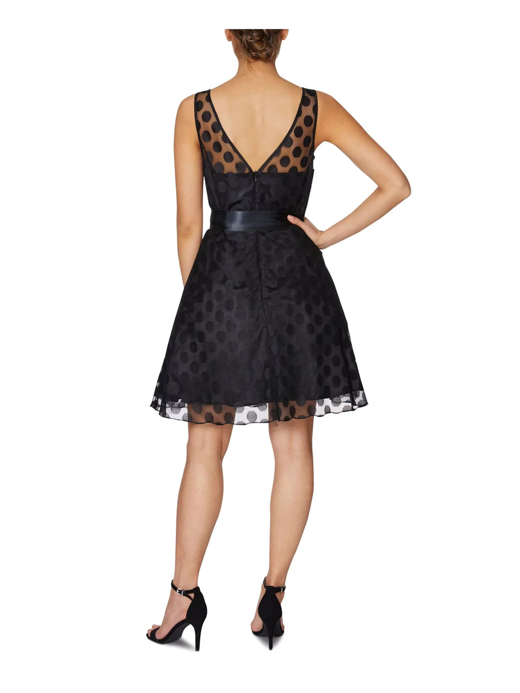 Black Sleeveless Above The Knee Fit + Flare Party Dress S642246
