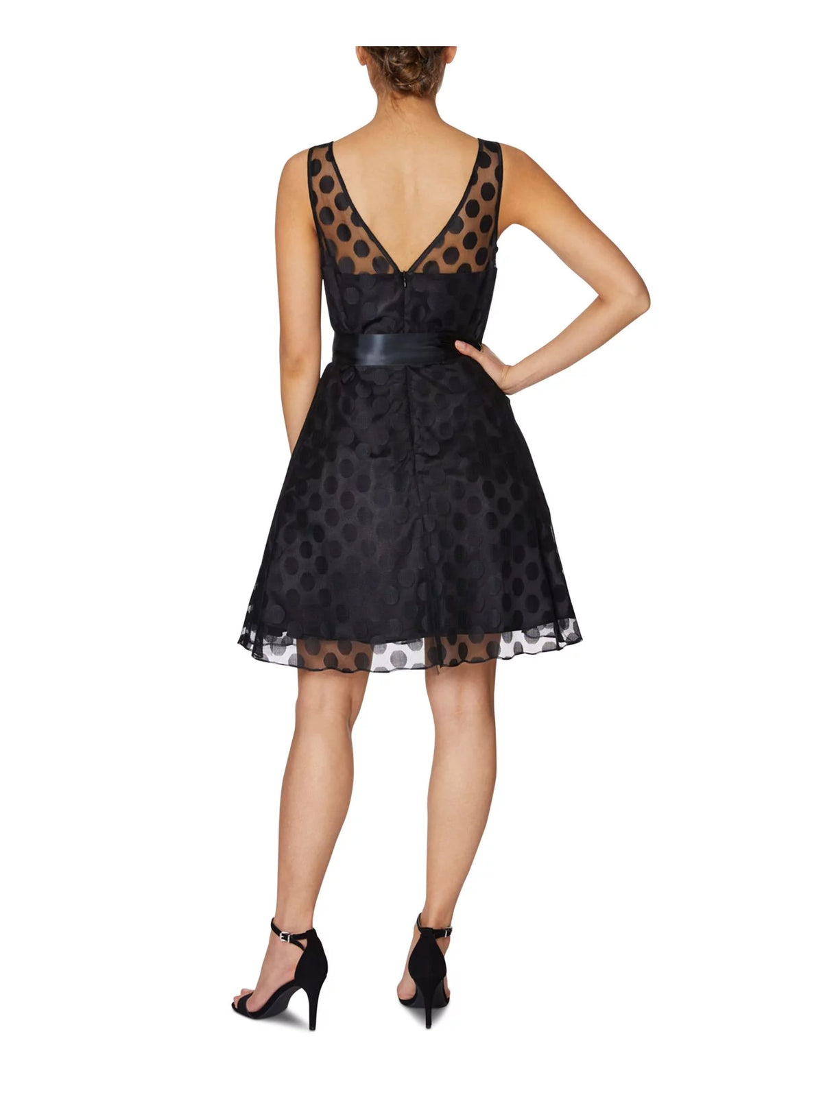 Black Sleeveless Above The Knee Fit + Flare Party Dress S642246