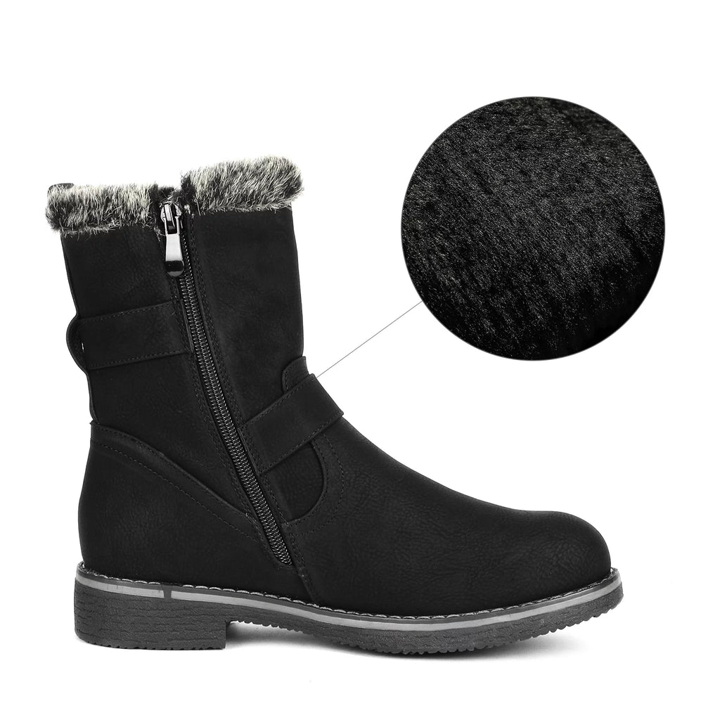 Black Mid Calf Winter Snow Boots X979763