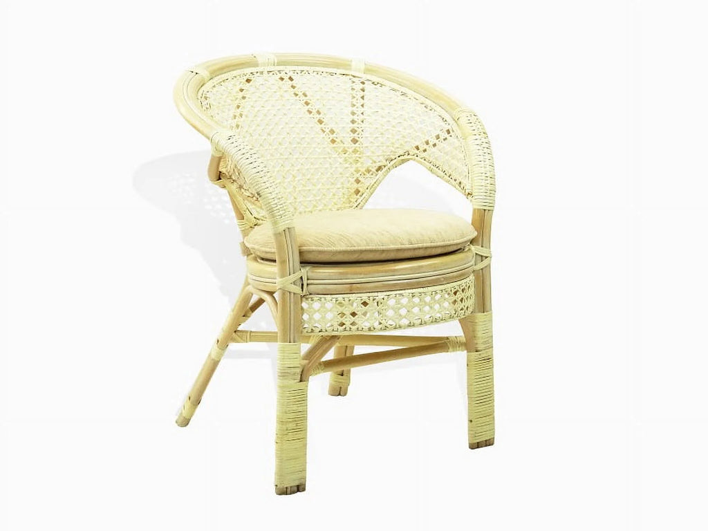 Set of 4 White Wash Rattan Wicker Dining Armchairs R120