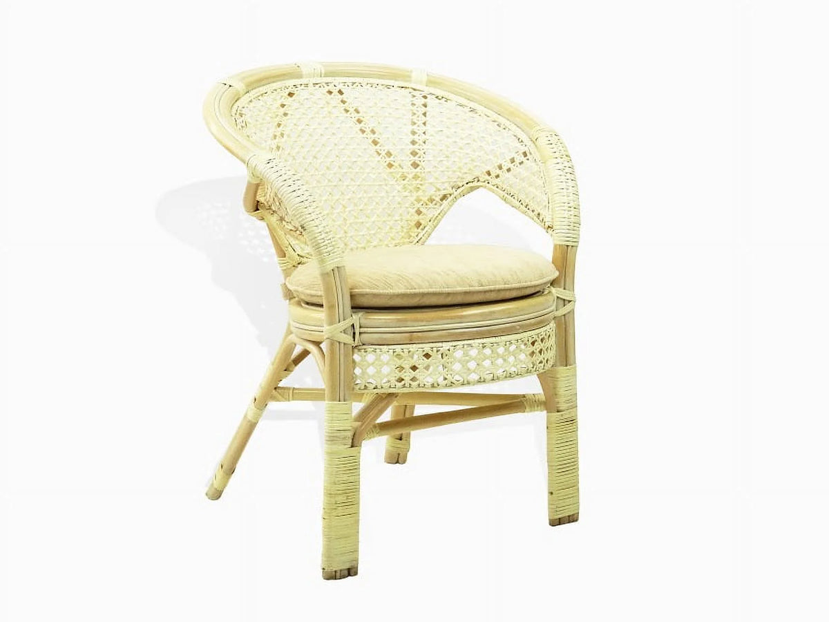 Set of 4 White Wash Rattan Wicker Dining Armchairs R120