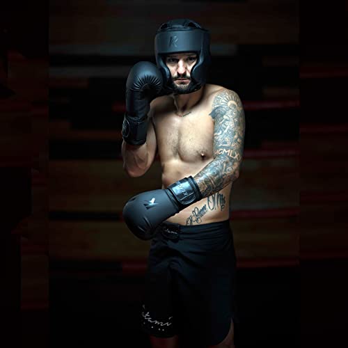 Matte Black Boxing Gloves and Pads W8588