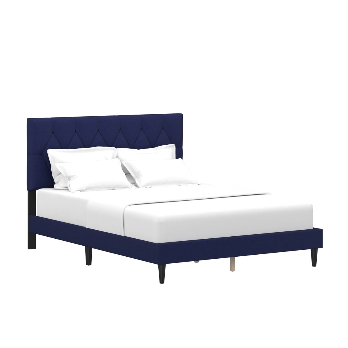 Gray Diamond Tufted Upholstered Queen Platform Bed N5264