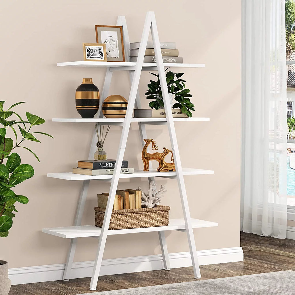 4-Tier White Bookshelf L259