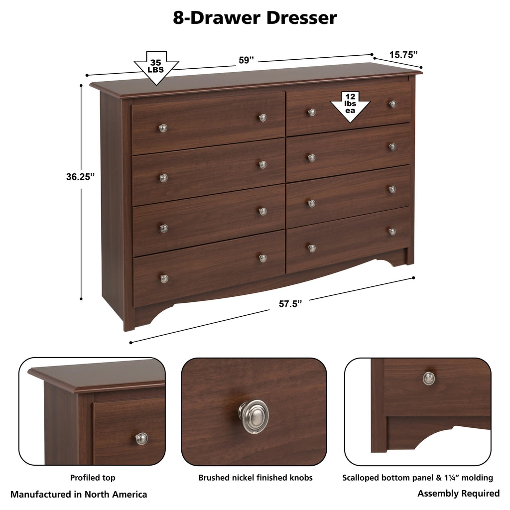 8 Drawer Cherry Dresser V498253
