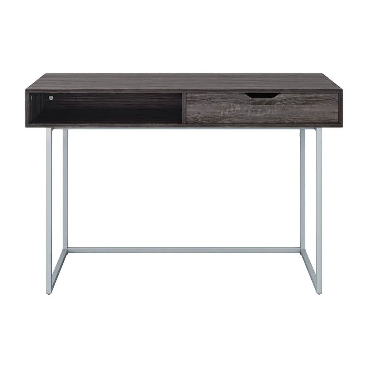 Modern Single Drawer Gray Wood Grain Finish Desk W549883