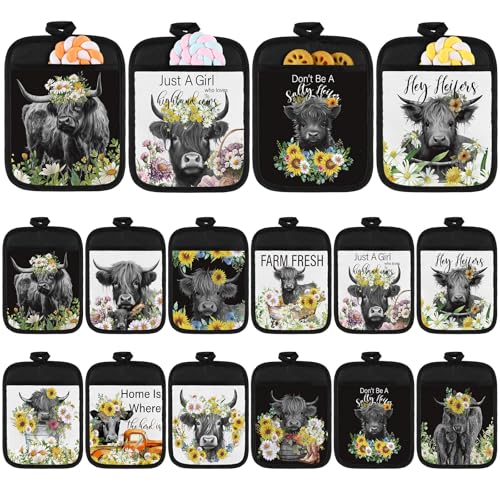 12 Pcs Christmas Pot Holders with Pocket A75818