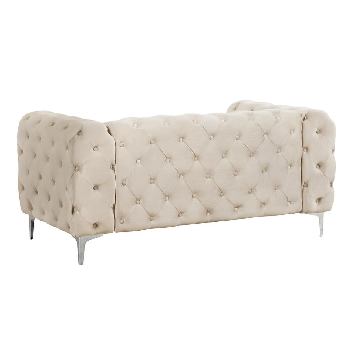 2-Piece Button Tufted Velvet Sofa Set Beige H7664