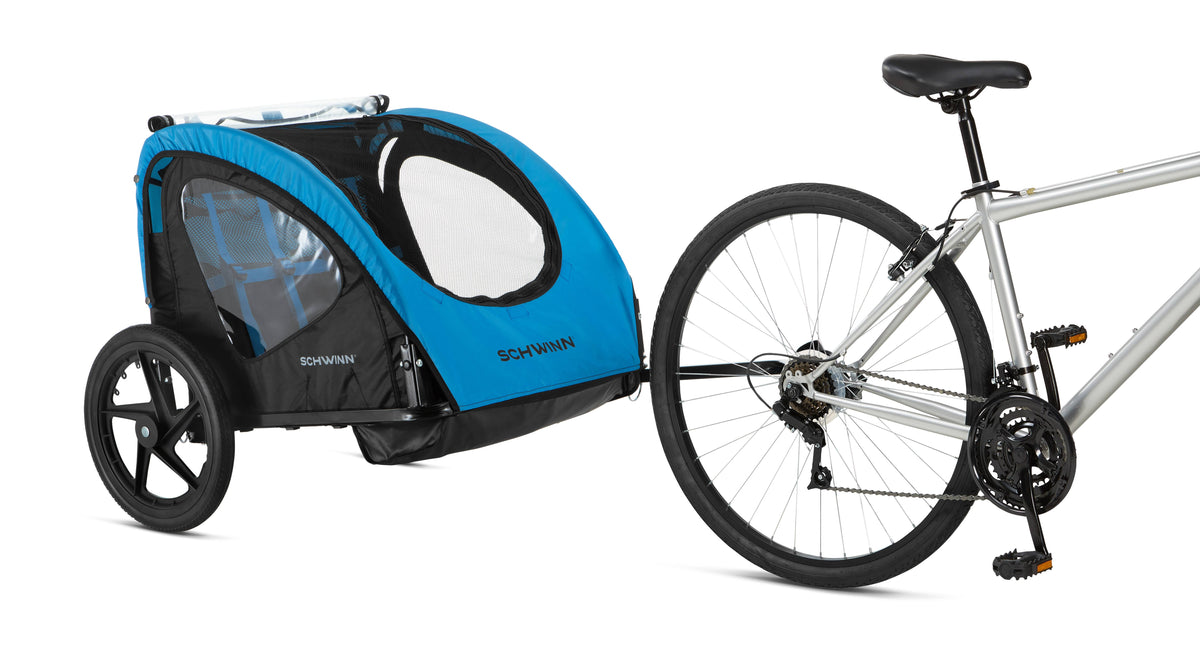 Foldable Bike Trailer, 2 Passengers, Blue / Black B367