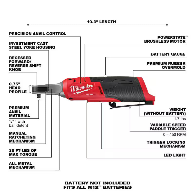 12V Lithium-Ion Brushless Cordless 1/4 in. Ratchet Q591371