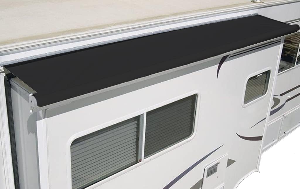 Black Vinyl RV Slideout Awning Fabric Replacement Pack of 2 M3199