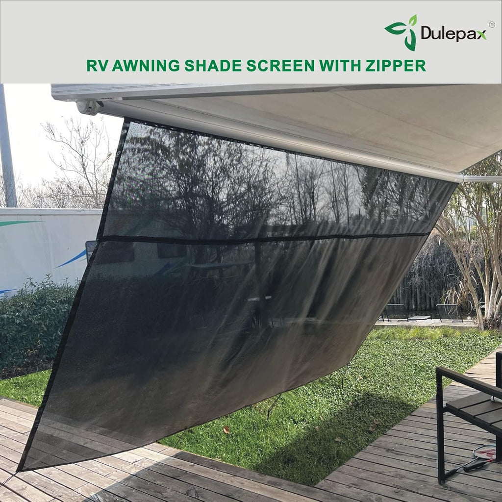 RV Awning Shade Screen with Zipper 8'X12'3'' U719