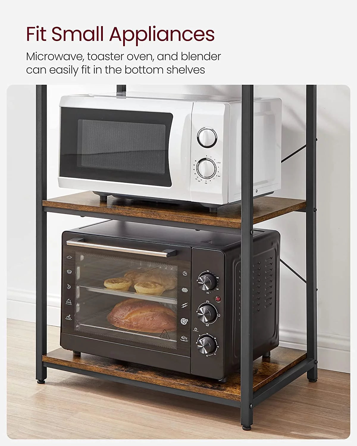 6-Tier Kitchen Shelves with 6 Hooks E6137