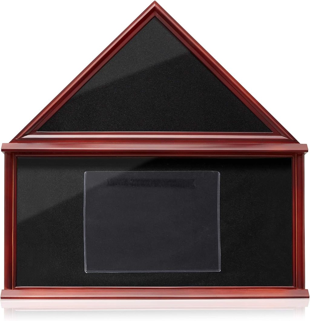 Large Solid Wood Mahogany Finish Flag Display Case R799