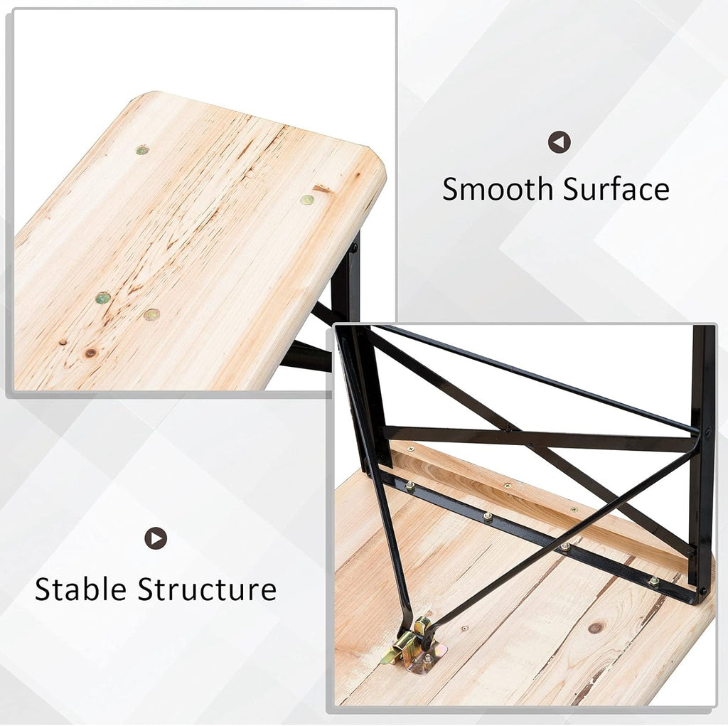 Wooden Outdoor Folding Picnic Table Set with Benches W275813