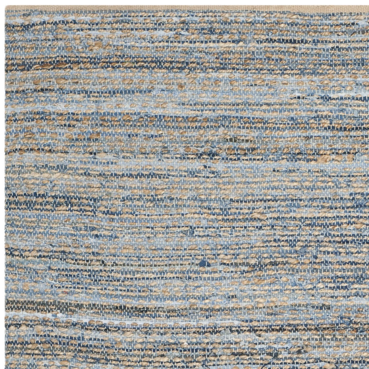 Natural Blue Striped Jute Area Rug 9' x 12' J94571