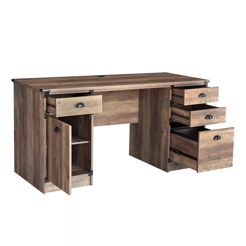 Oak Particle Board and Wood Desk V4096