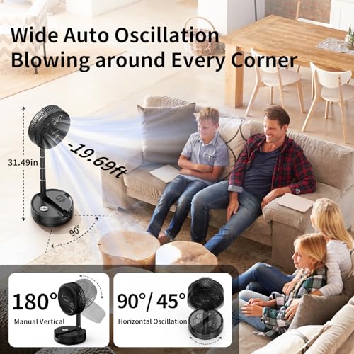 20000mAh Portable Rechargeable Foldable Fan with 8-Speed V67619