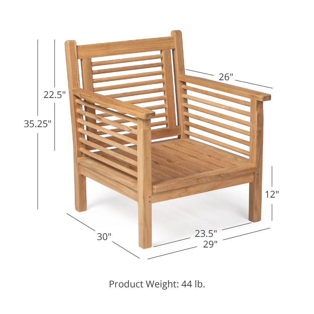 Grade A Teak Weather Resistant Solid Wood Lounge Chair D26536