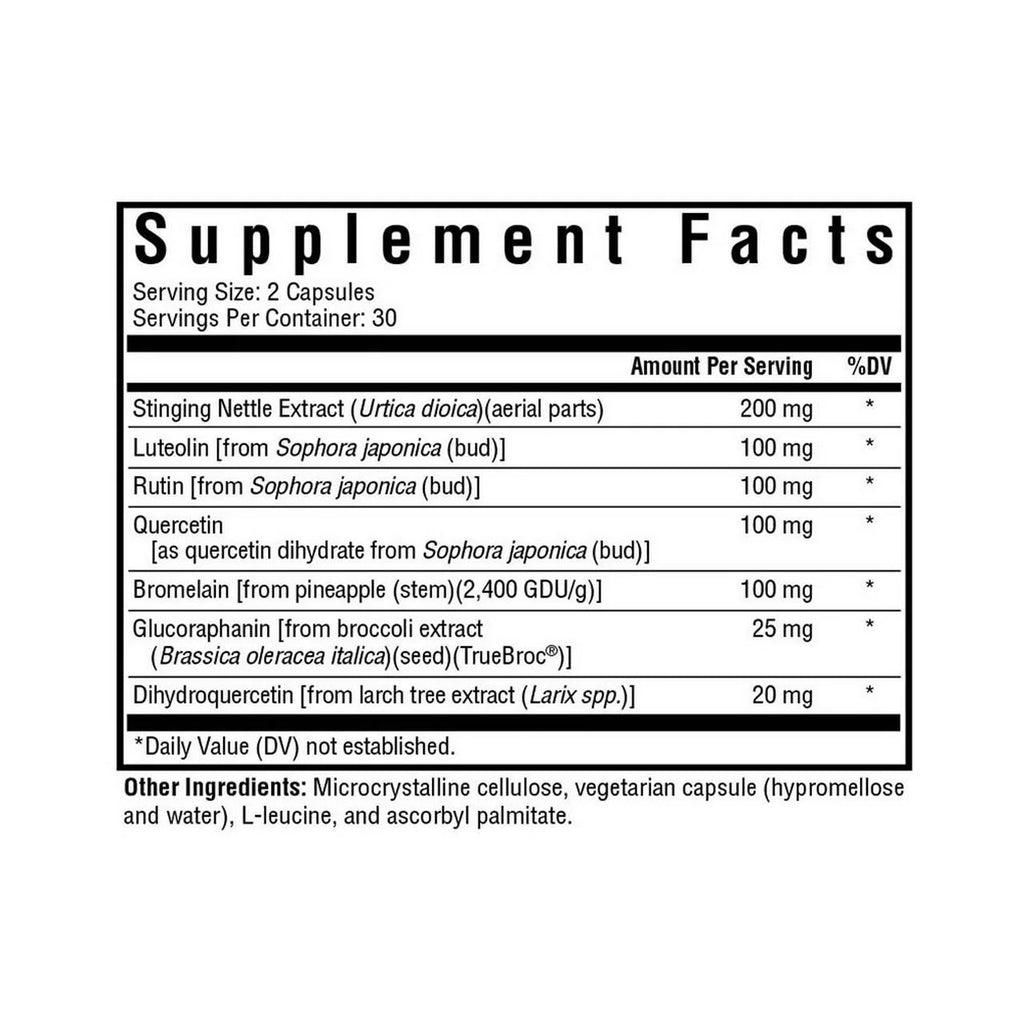 Histamine Support with Bioflavonoids, Nettle, Quercetin, Rutin, Bromelain, 60 Capsules K82549