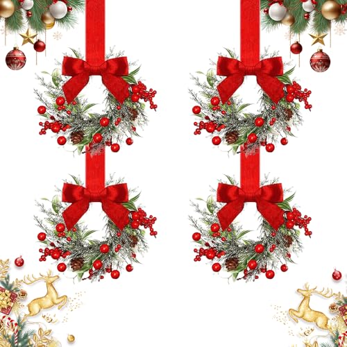 6" Mini Christmas Wreaths (4 Pc) L11836