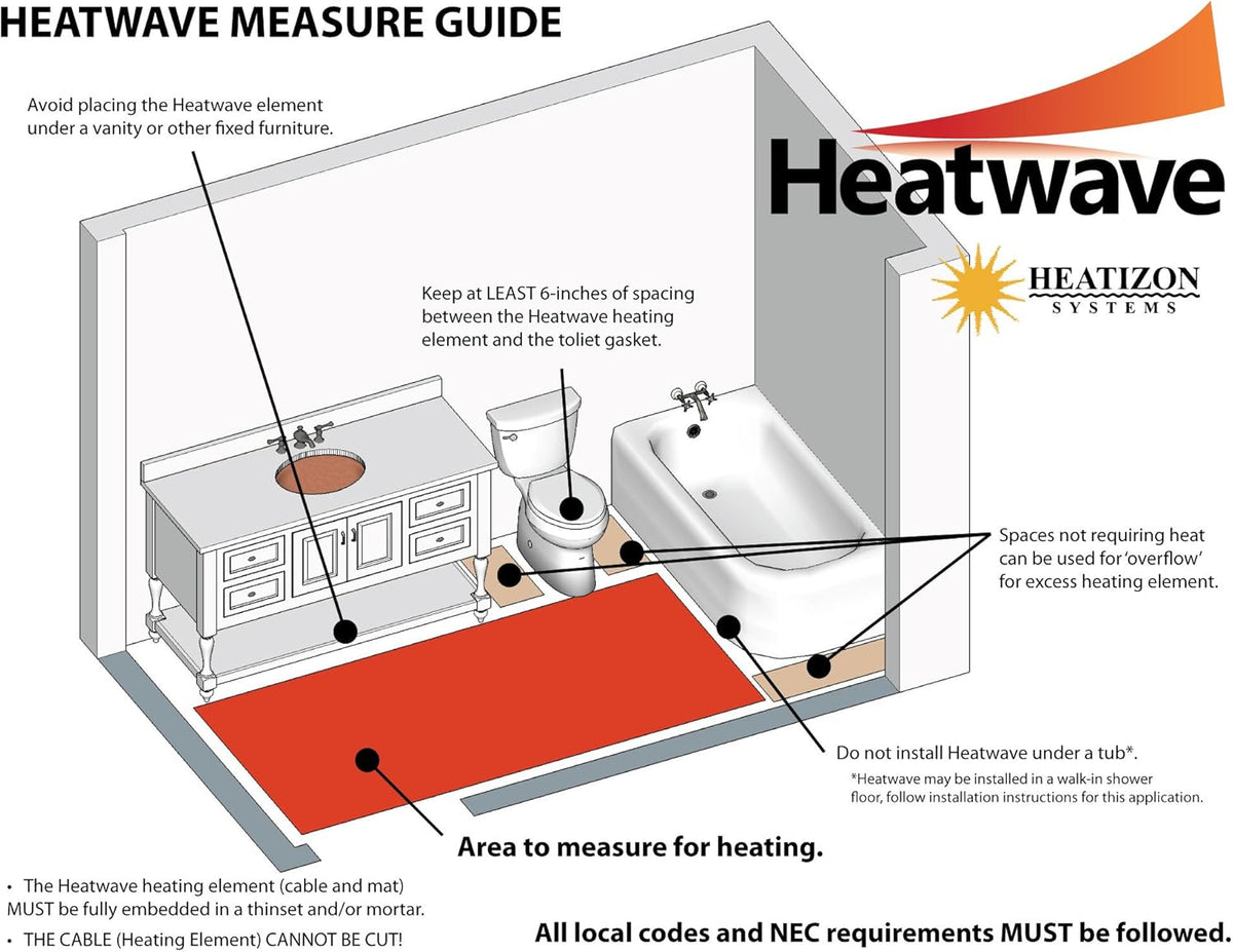 Floor Heating Cable with GFCI Programmable Thermostat D99446