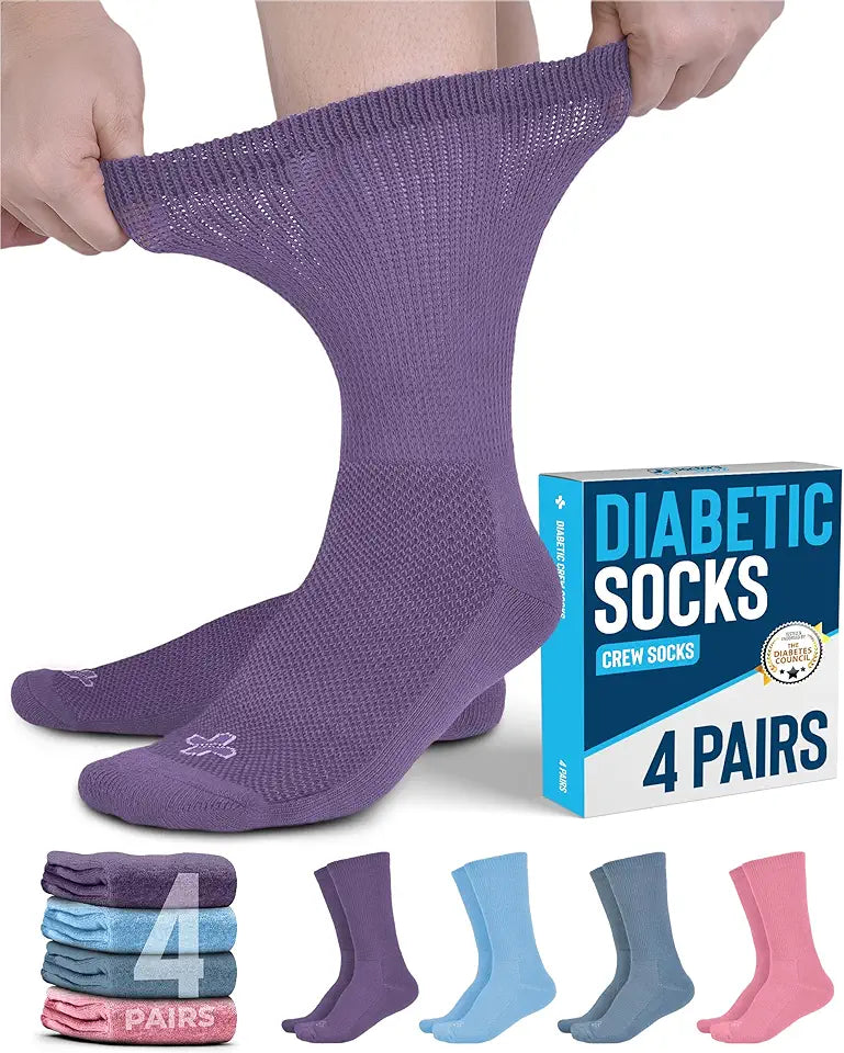 Diabetic Socks 4 Pairs Non Binding Socks N215