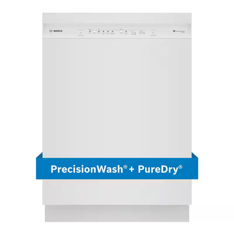 White Front Control Tall Tub Dishwasher with Stainless Steel Tub H447