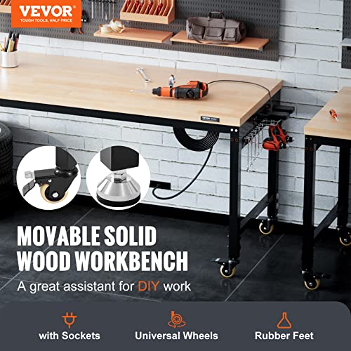 60" Adjustable Heavy Duty Workbench 2000 LBS with Power Outlets P49902