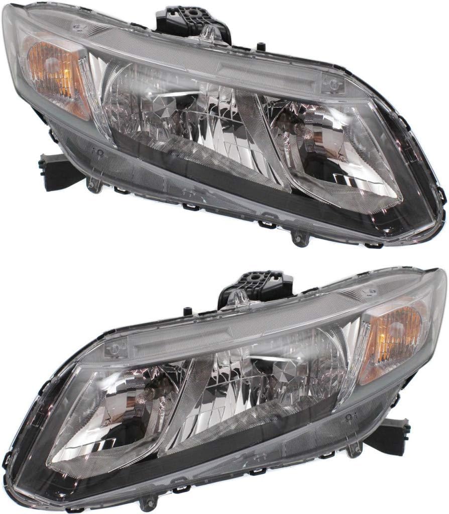 Honda Civic Headlight Assembly 2013 2014 2015 Pair D5832