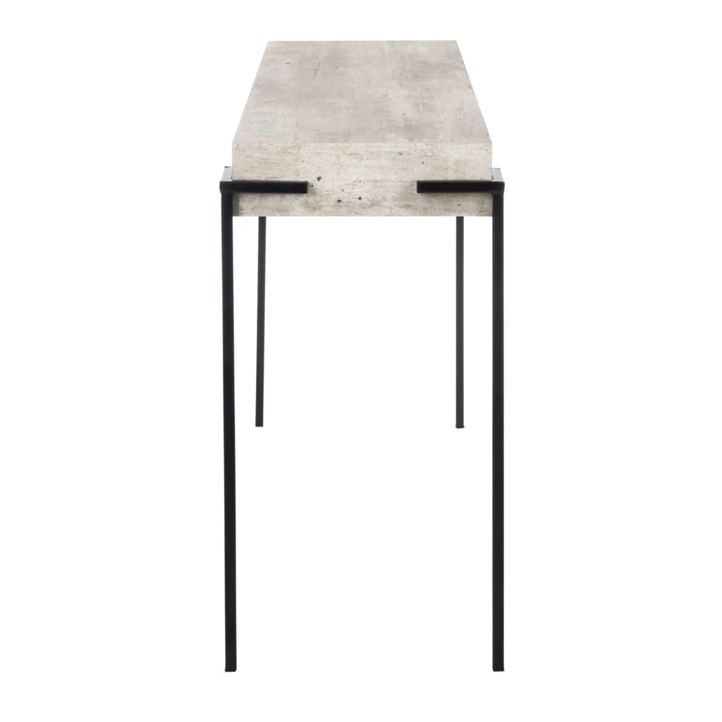 Light Grey Black Rectangle Console Table A43937