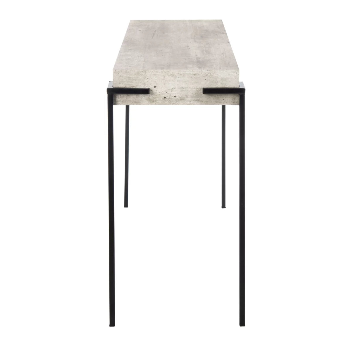 Light Grey Black Rectangle Console Table A43937