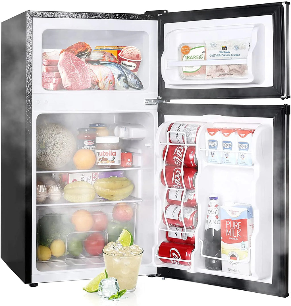 3.2 Cu.ft Double Door Mini Fridge with Freezer V431
