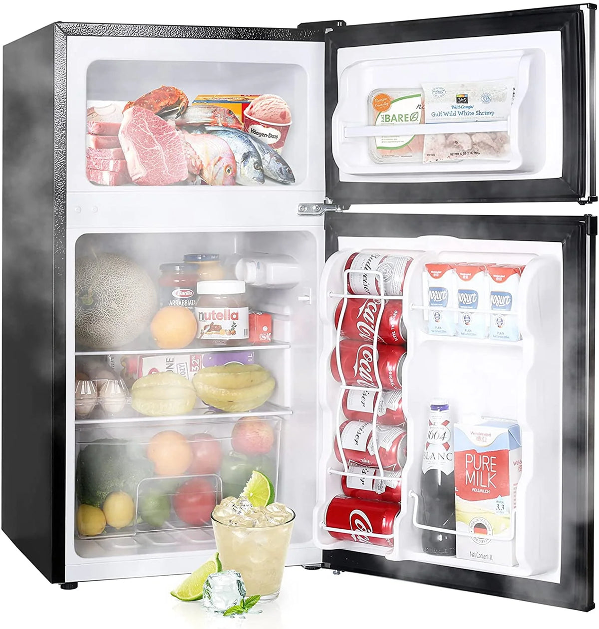 3.2 Cu.ft Double Door Mini Fridge with Freezer V431