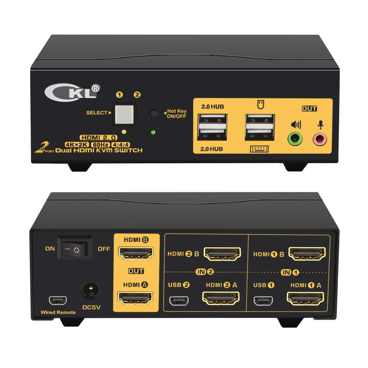 2 Port USB 3.0 KVM Switch Dual Monitor DisplayPort 1.4 4K@144Hz 8K@30Hz K6398