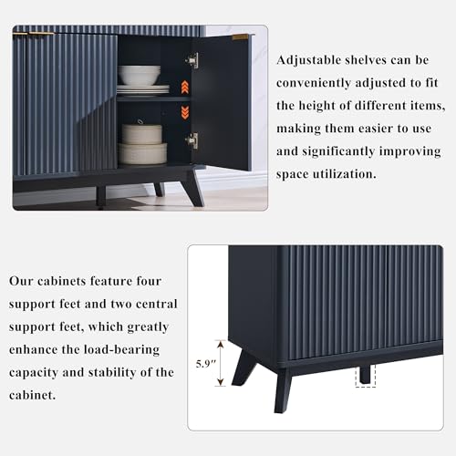 60" Buffet Sideboard Cabinet with 4 Doors and 3 Drawers M161