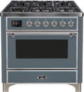 Blue Grey Dual Fuel Propane Gas Range with Chrome Trim T980493