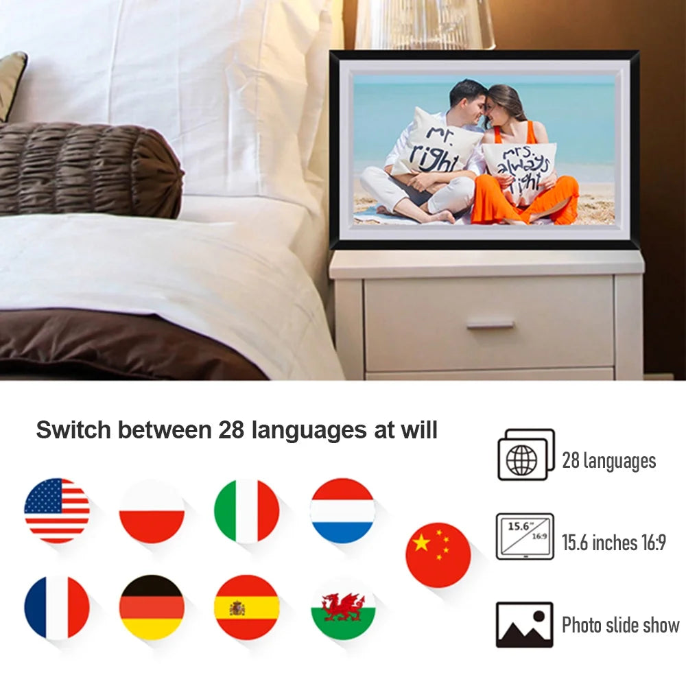 WiFi Digital Photo Frame 15.6-Inch TFT Screen 16GB Storage U275335