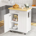 White Kitchen Island with Storage W6407