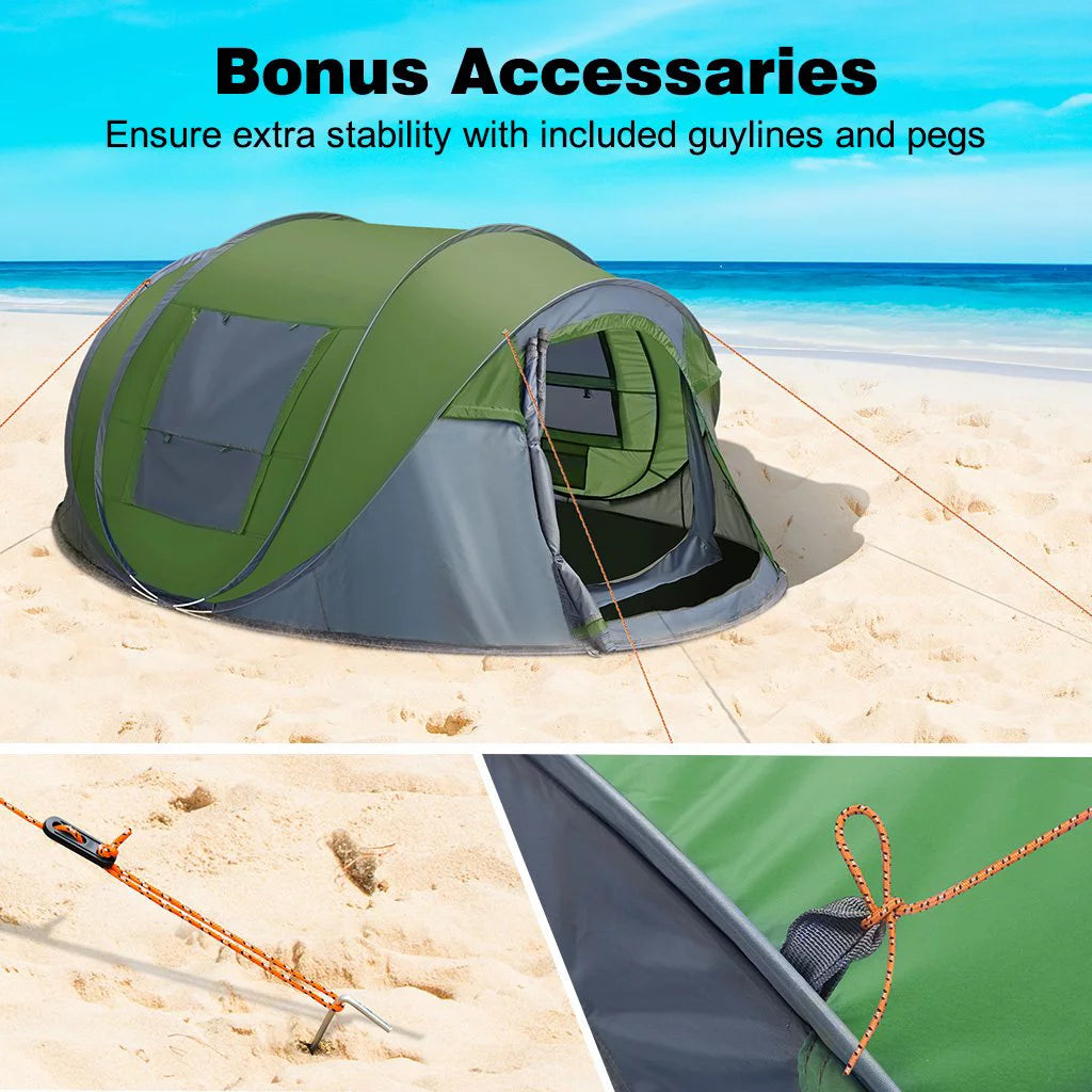 4 Person Pop up Tent Waterproof 2 Doors Q64023