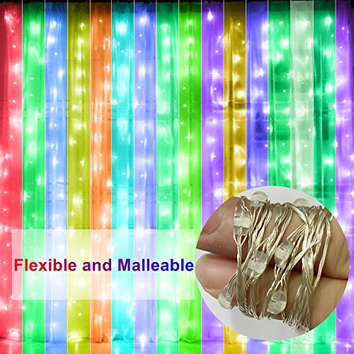 300 LED RGB 16 Colors Changing Window Curtain String Lights T2923