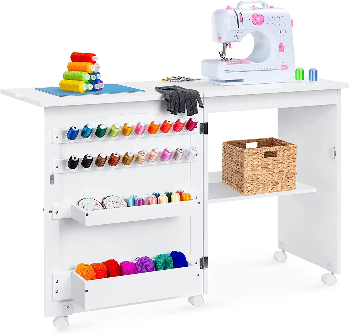 Folding Sewing Table White J99484