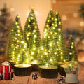 4 PCS Mini Artificial Christmas Trees with LED String Lights I6966