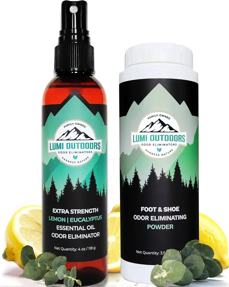 Natural Shoe Deodorizer Spray and Foot Powder Bundle K31821