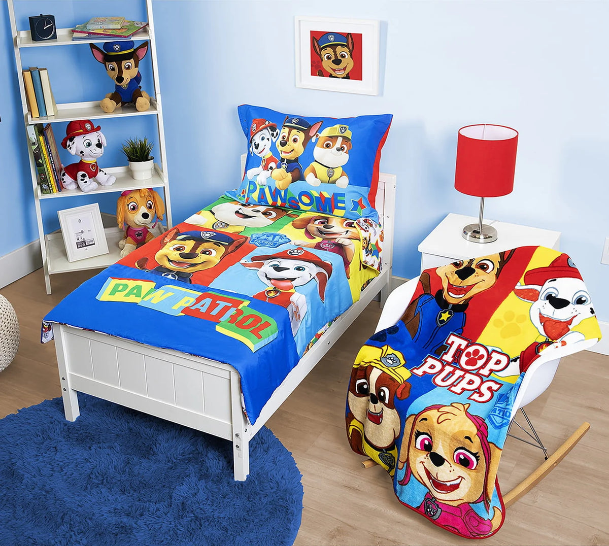 Blue 5-Piece Toddler Bedding Set & Blanket C88330