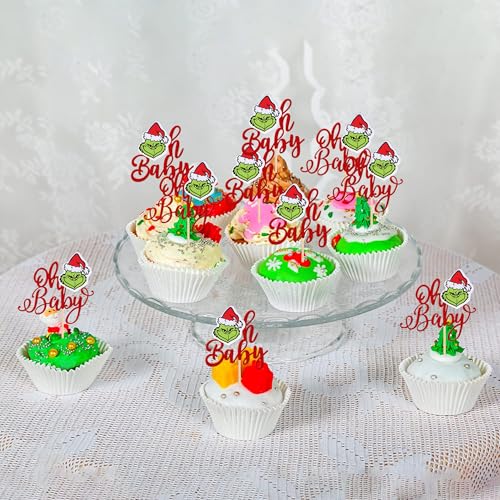36 PCS Christmas Cupcake Toppers Double Sided Cupcake Picks M659