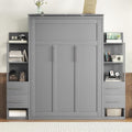 Queen Murphy Bed with LED Lights and Storage Drawers E44629