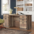 Oak Particle Board and Wood Desk V4096