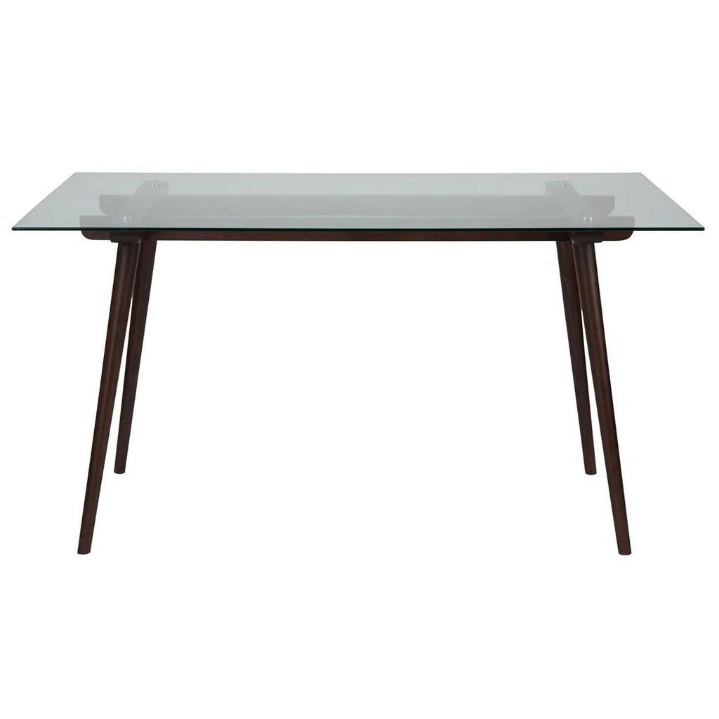 Rectangular Wood and Glass Top Table in Espresso F27481